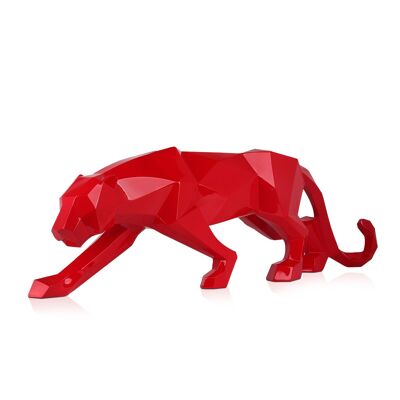ADM - Grande sculpture en résine 'Panther grande' - Couleur rouge - 31 x 99 x 18 cm