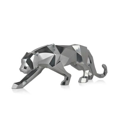ADM - Grande sculpture en résine 'Panther grande' - Couleur argent - 31 x 99 x 18 cm