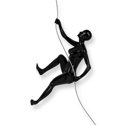 ADM - Sculpture en résine 'Grimpeur' - Coloris Noir - 21 x 19 x 12 cm