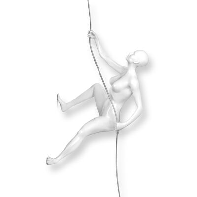 ADM - Escultura de resina 'Scalatrice' - Color blanco - 21 x 19 x 12 cm