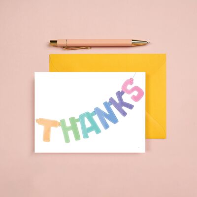 Bunting Thanks Greeting Card | Cute Thank You Card
