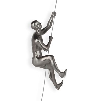 ADM - Sculpture en résine 'Grimpeur' - Couleur anthracite - 29 x 15 x 11 cm
