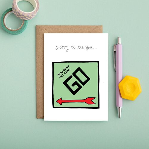 Go Monopoly Farewell Card | Goodbye Card | Leaving Card