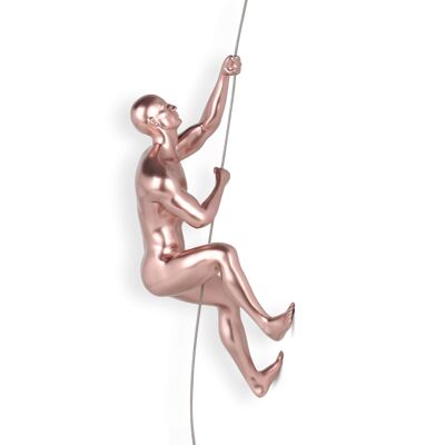 ADM - Sculpture en résine 'Grimpeur' - Couleur cuivre - 29 x 15 x 11 cm