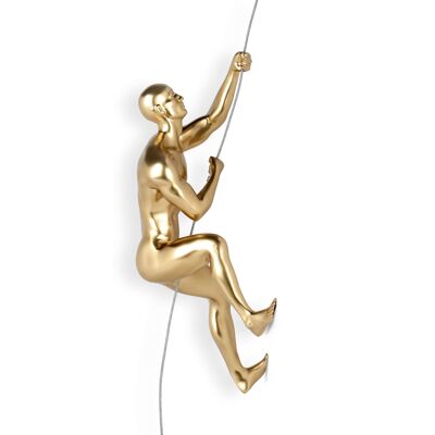 ADM - Sculpture en résine 'Grimpeur' - Couleur Or - 29 x 15 x 11 cm
