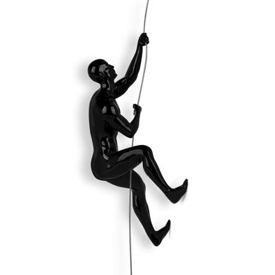 ADM - Harzskulptur 'Climber' - Schwarze Farbe - 29 x 15 x 11 cm