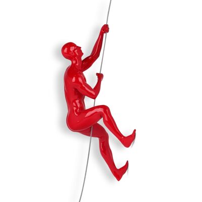 ADM - Sculpture en résine 'Grimpeur' - Couleur rouge - 29 x 15 x 11 cm