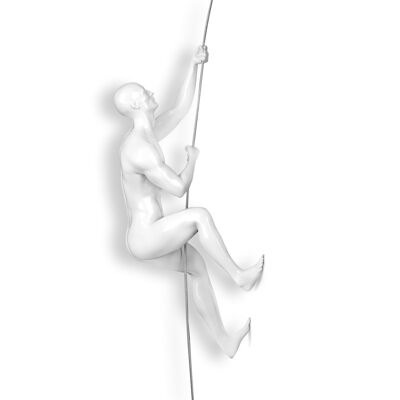 ADM - Harzskulptur 'Climber' - Weiße Farbe - 29 x 15 x 11 cm