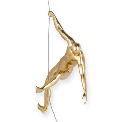 ADM - Harzskulptur 'Climber 2' - Goldfarbe - 31 x 16 x 15 cm