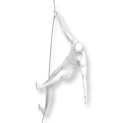 ADM - Harzskulptur 'Climber 2' - Weiße Farbe - 31 x 16 x 15 cm