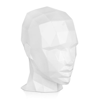 ADM - Sculpture en résine 'Tête de femme facettée' - Couleur blanche - 30 x 20 x 28 cm