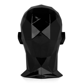 ADM - Sculpture en résine 'Tête d'homme à facettes' - Couleur noire - 34 x 22 x 29 cm 7