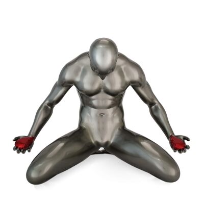ADM - Sculpture en résine 'Cœur brisé' - Coloris Anthracite - 32 x 44 x 26 cm