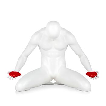 ADM - Grande sculpture en résine 'Cœur brisé' - Couleur blanche - 32 x 44 x 26 cm 6