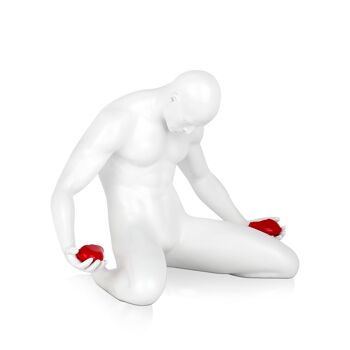 ADM - Grande sculpture en résine 'Cœur brisé' - Couleur blanche - 32 x 44 x 26 cm 7