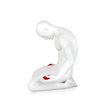 ADM - Grande sculpture en résine 'Cœur brisé' - Couleur blanche - 32 x 44 x 26 cm 9