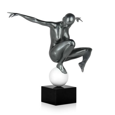 ADM - Sculpture en résine 'Légèreté' - Couleur anthracite - 45 x 48 x 36 cm