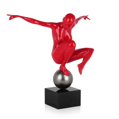 ADM - Sculpture en résine 'Légèreté' - Couleur rouge - 45 x 48 x 36 cm