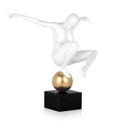 ADM - Sculpture en résine 'Légèreté' - Couleur blanche - 45 x 48 x 36 cm