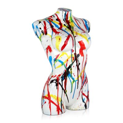 ADM – Kunstharzskulptur „Pop Art Woman’s Torso“ – mehrfarbig – 50 x 31 x 20 cm