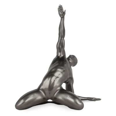 ADM - Grande sculpture en résine 'Grande Invocation' - Couleur anthracite - 55 x 46 x 27 cm