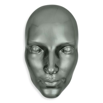 ADM - Gran escultura de resina 'Rostro de mujer' - Color antracita - 68 x 40 x 20 cm