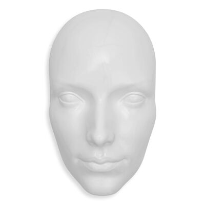 ADM - Grande sculpture en résine 'Visage de femme' - Couleur blanche - 68 x 40 x 20 cm