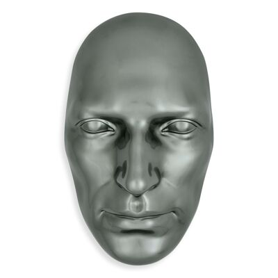 ADM - Grande sculpture en résine 'Visage d'un homme' - Couleur anthracite - 68 x 40 x 20 cm