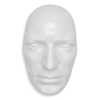 ADM - Grande sculpture en résine 'Visage d'homme' - Coloris Blanc - 68 x 40 x 20 cm
