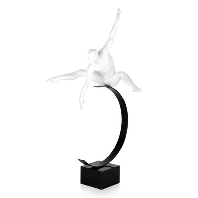 ADM – Skulptur aus Kunstharz „Hochenergie“ – weiße Farbe – 80 x 46 x 37 cm