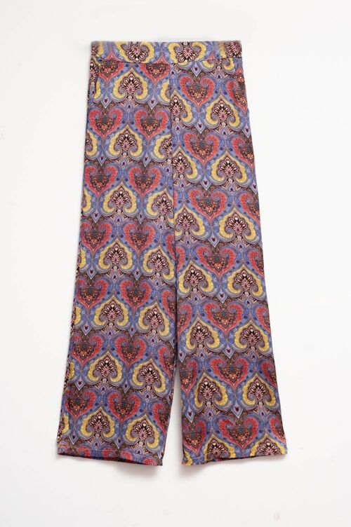 Wide leg pants in brown 70s print