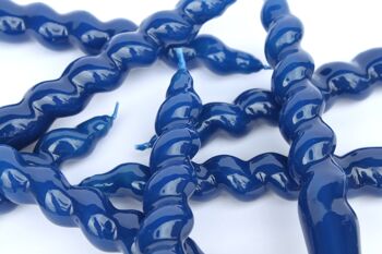 Bougies coniques en spirale en bleu marine (paquet de 3) 2