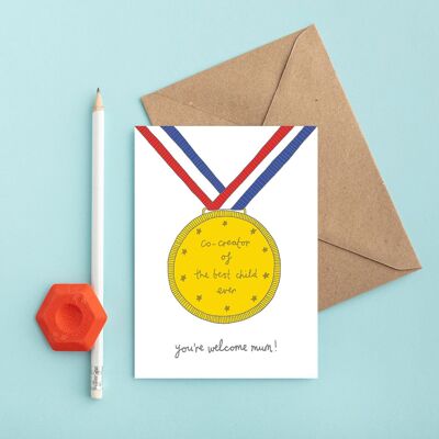 Best Child Medal Card | Mother's Day Card | Mum Birthday