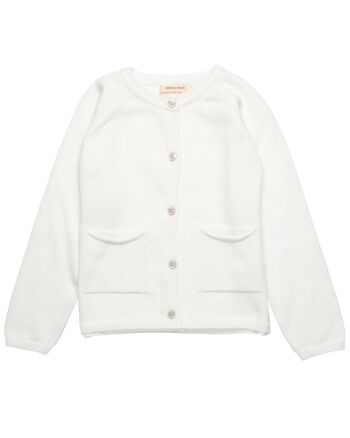 Veste en maille blanche fille 1