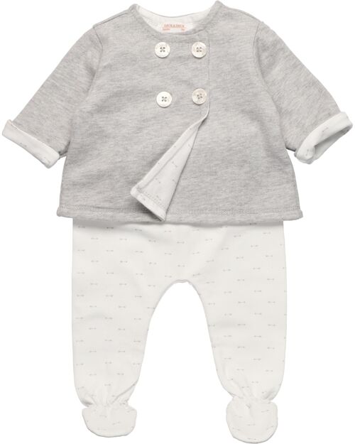 Conjunto de bebé de algodón y color gris