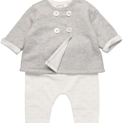 Conjunto de bebé de algodón y color gris