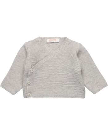 Veste bébé en tricot grise 1