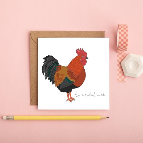 Cock Greeting Card | Funny Male Birthday Card | Leaving Card