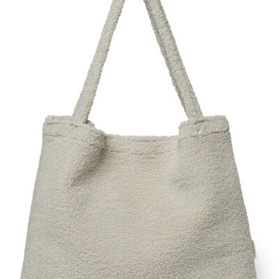 Light grey teddy mom-bag