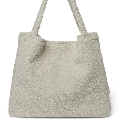 Light grey teddy mom-bag