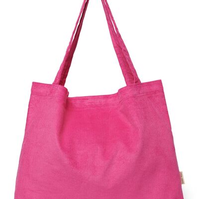 Bright pink rib mom-bag