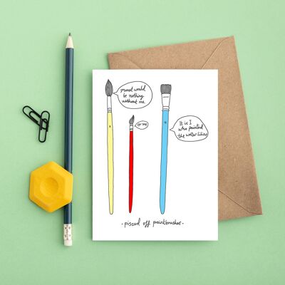 Pinsel-Grußkarte | Lustige Freundschaftskarte | Künstler