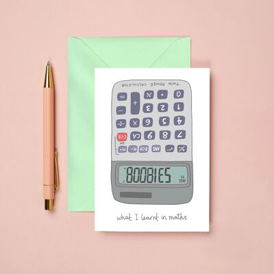 Biglietto d'auguri per Calcolatrice Boobies | Carta di compleanno divertente