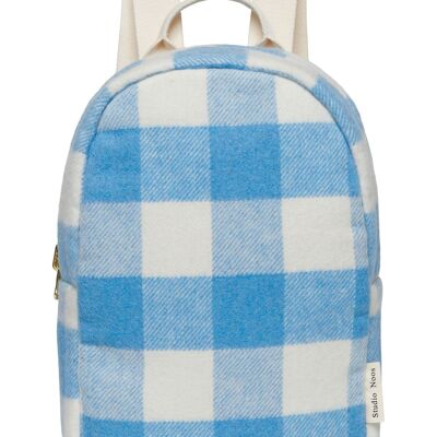Blue checked mini backpack