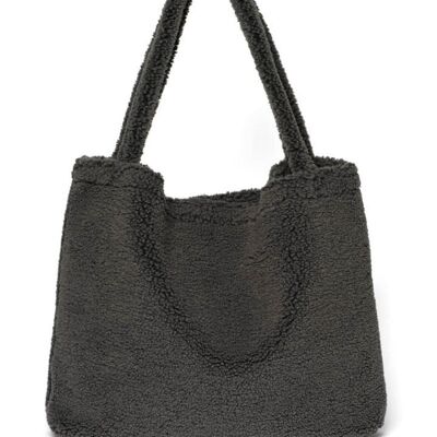 Dark grey teddy mom-bag - No Embroidery