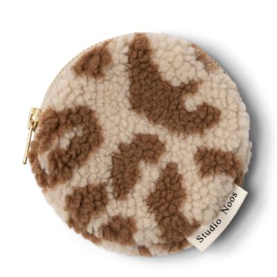 Leopard ecru teddy wallet