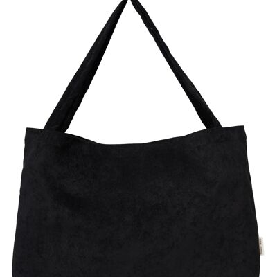 All black rib mom-bag