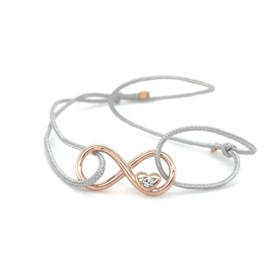 Pulsera infinito corazón circonitas