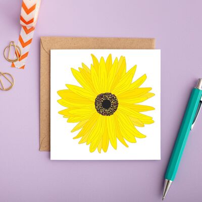 Biglietto floreale quotidiano con girasole | Grazie | Partecipazione di nozze