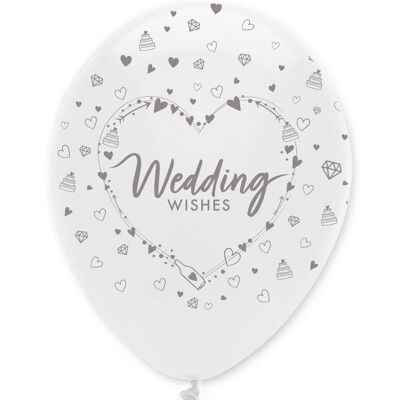 Hochzeitswünsche Latexballons mit Perlmutt-Rundumdruck